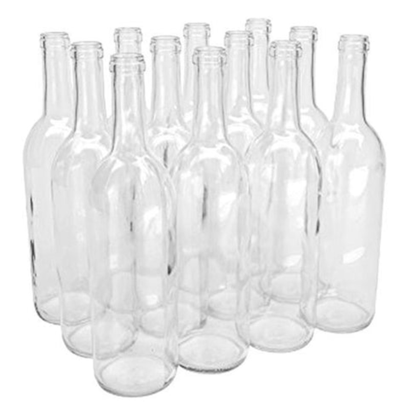 Wine Bottles – 750ml – Clear Bordeaux (Case of 12)