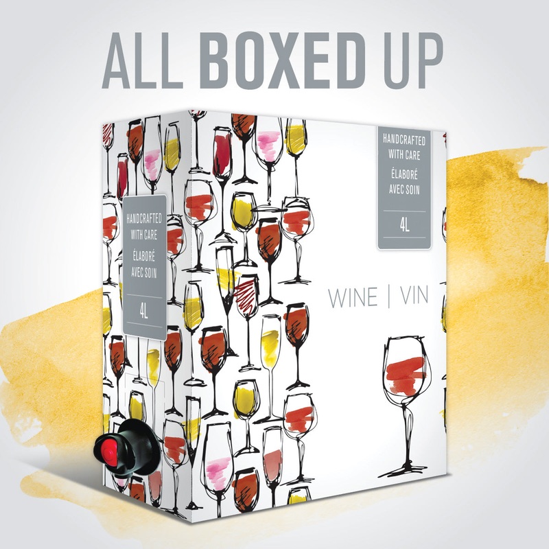 Wine Box 4L – with wine glass images