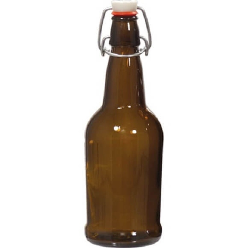 16 oz. Amber Pop Tops Bottles|Case of 12|Individual Bottle