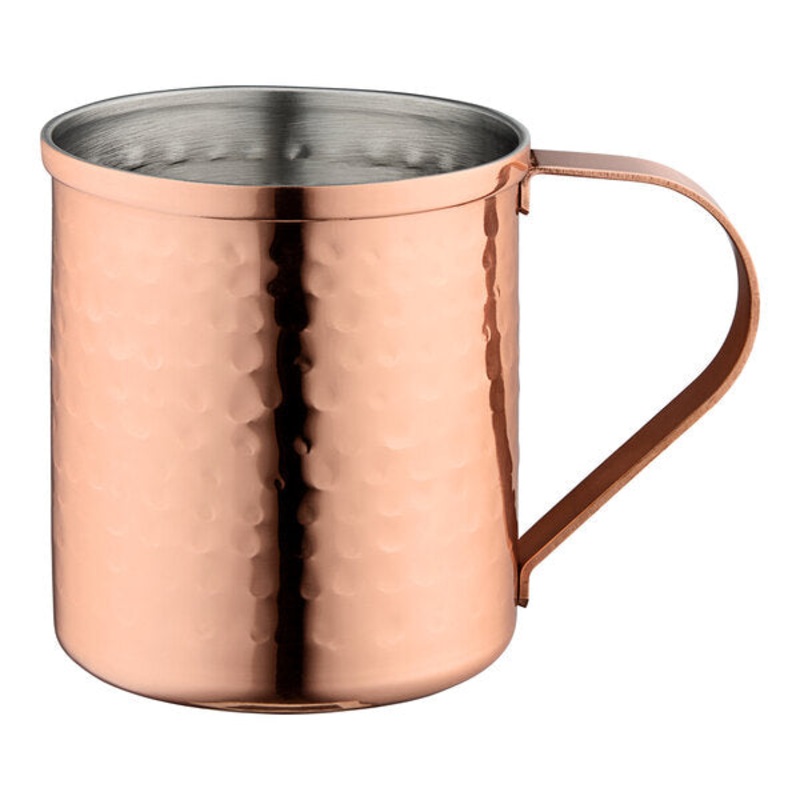 Acopa: 14 oz. Straight Sided Hammered Copper Moscow Mule Mug