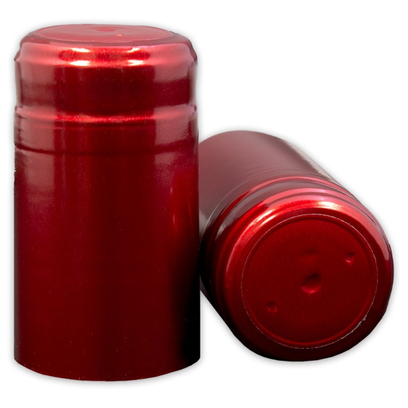 Bottle Shrink Capsules: Metallic Ruby Red (30 Count)
