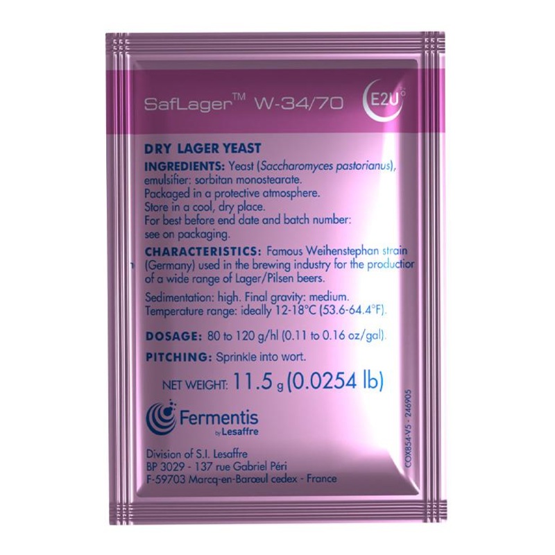 Fermentis SafLager W-34/70 Bohemian Lager Dry Yeast