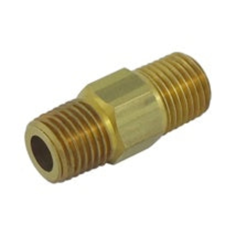 Hex Nipple 1/4 MPT Left Hand Thread