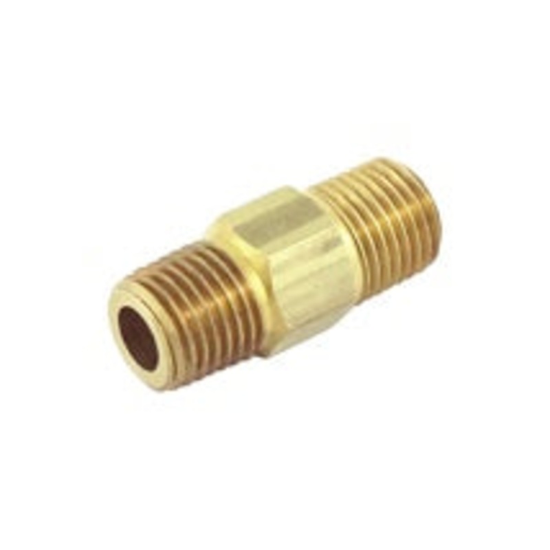 Hex Nipple: 1/4 MPT (Right Hand Thread)