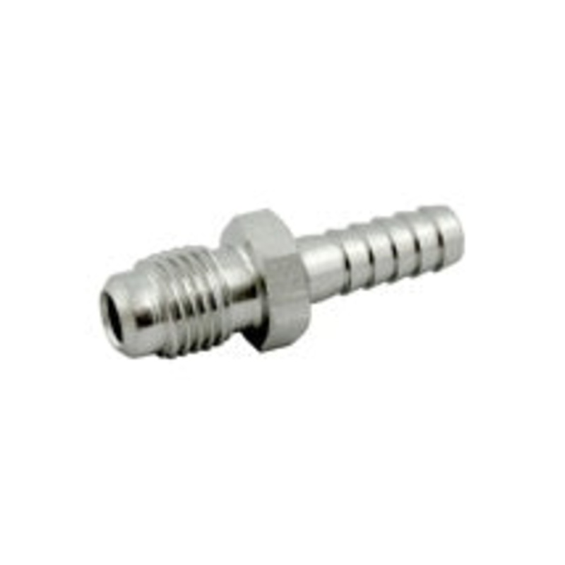 Male Flare 1/4 to 1/4 Barb (Stainless)