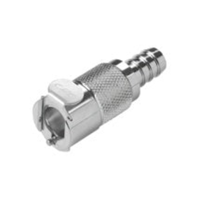 Quick Disconnect: Female x 3/8 Barb with shutoff (Chrome)