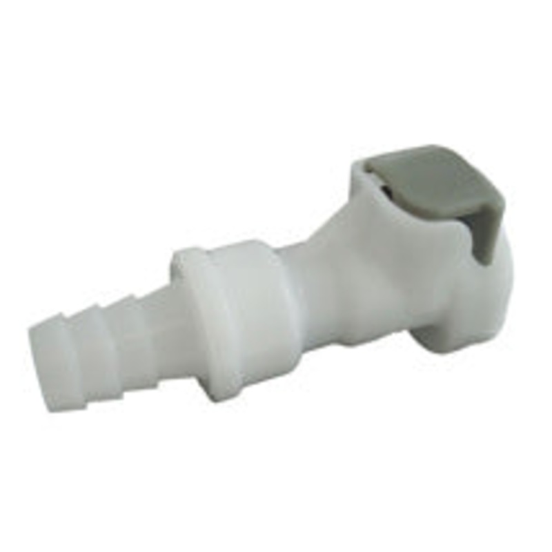 Quick Disconnect: Female x 3/8 Barb with Shutoff (Plastic)