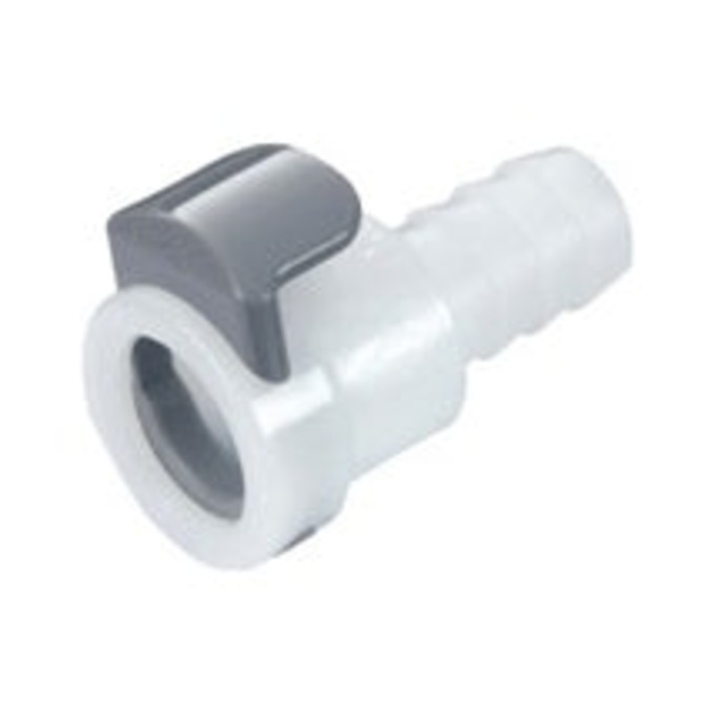 Quick Disconnect: Female x 3/8 Barb without Shutoff (Plastic)