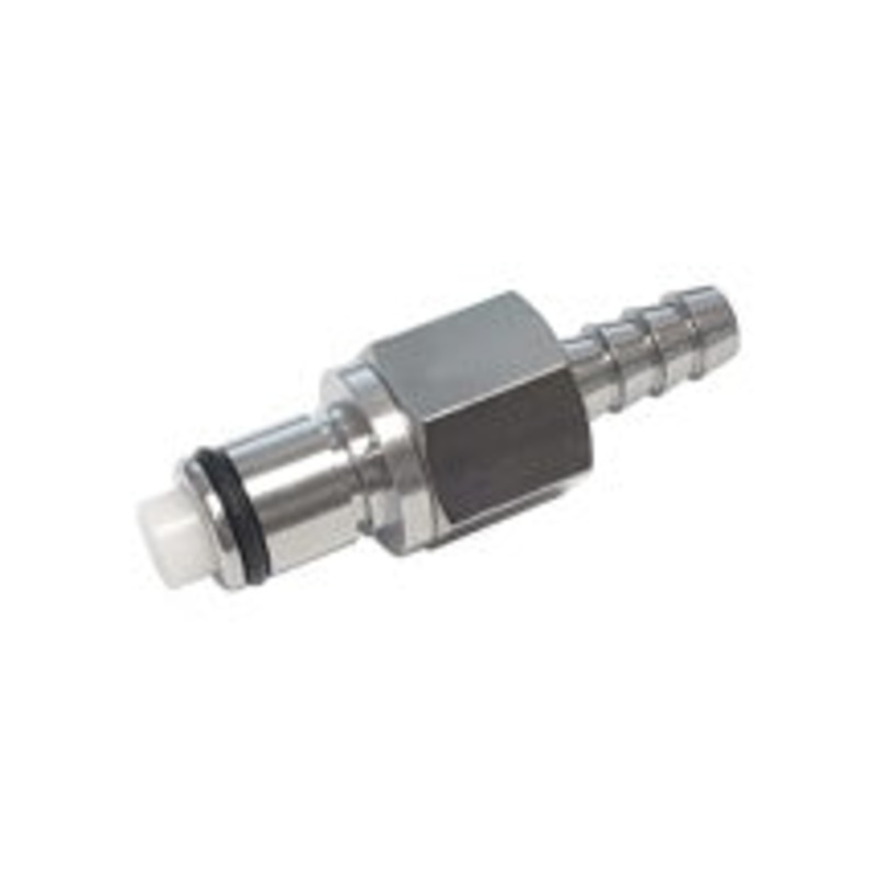 Quick Disconnect: Male x 1/4 Barb with Shutoff (Chrome)