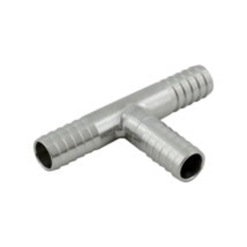Stainless Steel Hose Barb: 1/4 Barb Tee