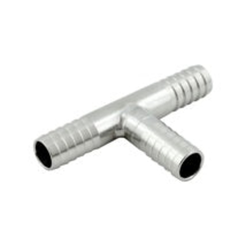 Stainless Steel Hose Barb: 3/8 Barb Tee