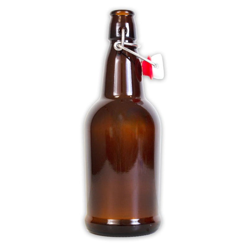 16 oz. Amber Flip Top Bottles|Case of 12|Individual Bottle