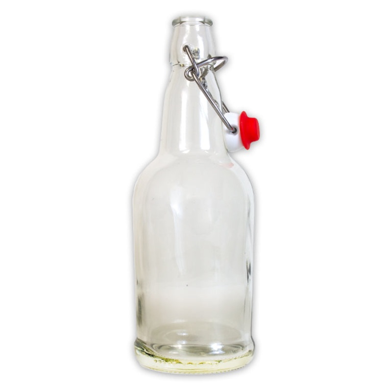 16 oz. Clear Flip Top Bottles|Case of 12|Individual Bottle