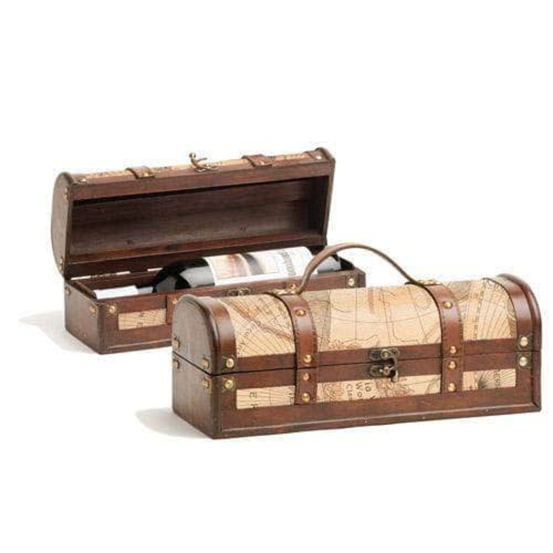 1 Bottle Old World Wooden Wine Box by Twine