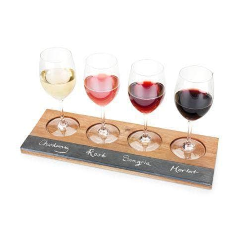 Acacia Wood Wine Flight Board by Twine
