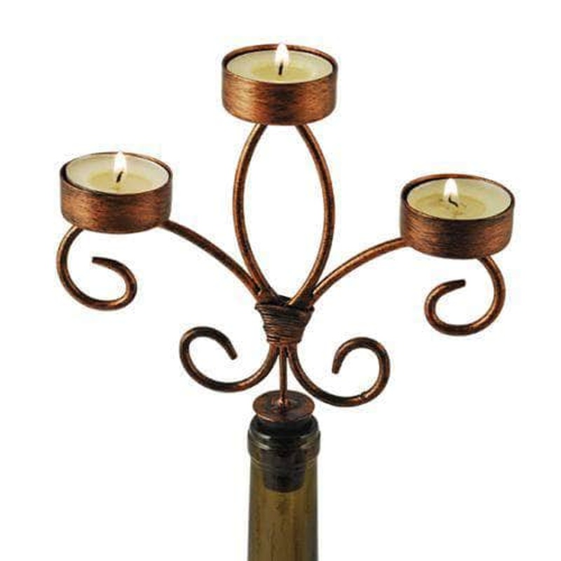 Bronze Wine Bottle Candelabra by Twine