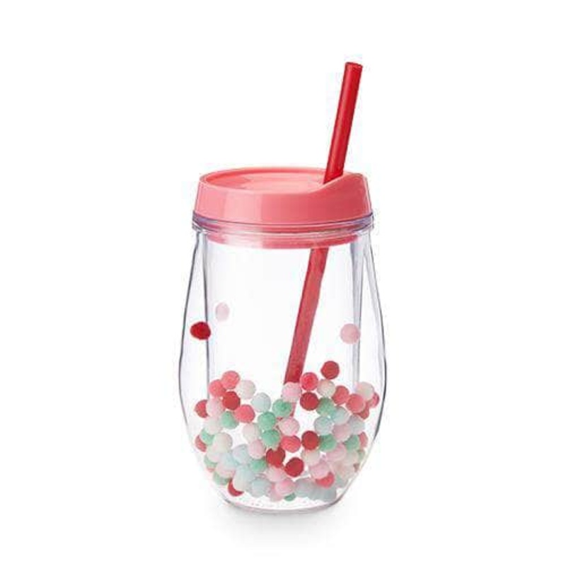 Retro Pom Stemless Wine Tumbler by Blush
