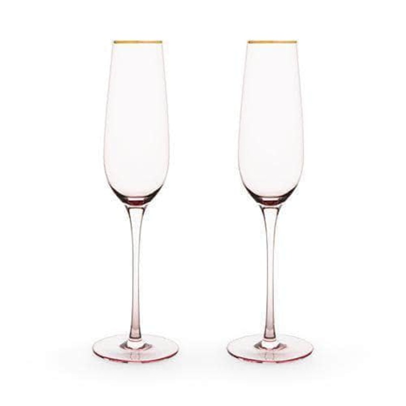 Rose Crystal Champagne Flute Set by Twine