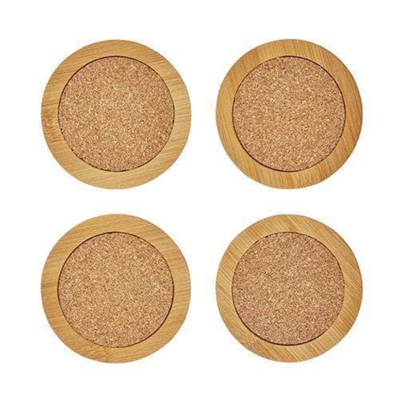 Round Bamboo & Cork Coasters by Twine
