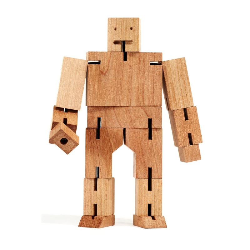 Areaware Cubebot Robot|Natural Beechwood|Multi Colour|Small|Medium|Micro