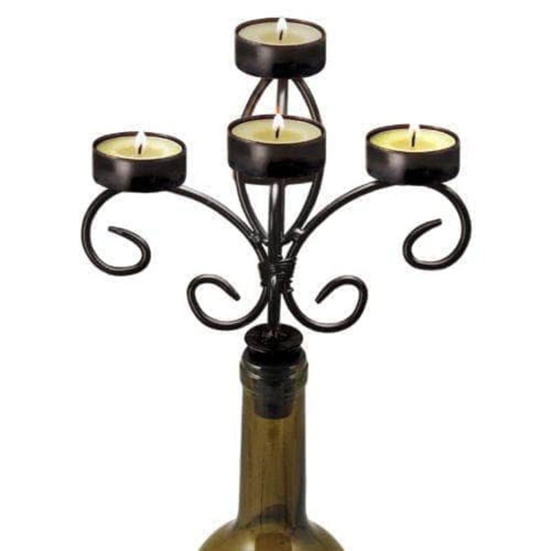 Wine Bottle Candelabra by Twine