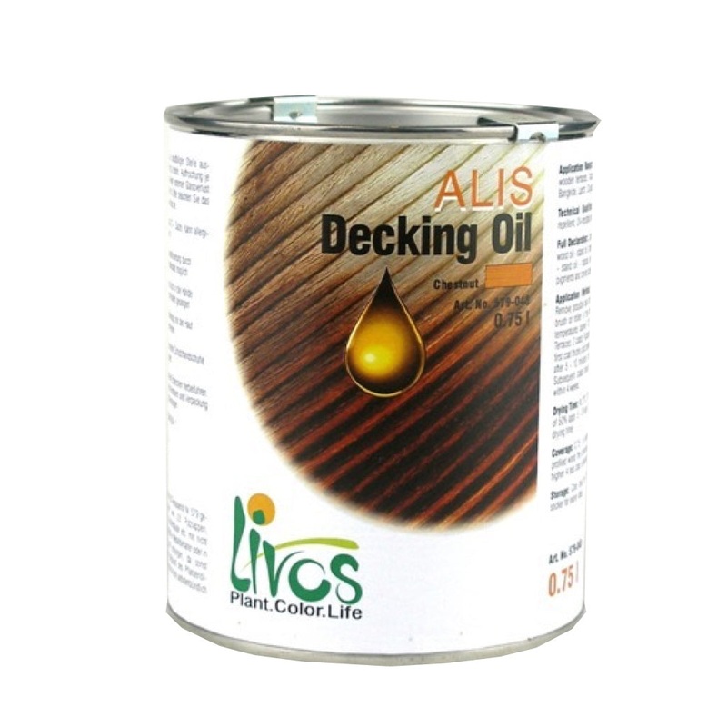 Livos Alis Decking Oil (579)|Black|Boxtree|Chestnut|Light Teak|Oak|Slate Grey|50 ml|250 ml|375 ml|750 ml|2.5 L|5 L|10 L