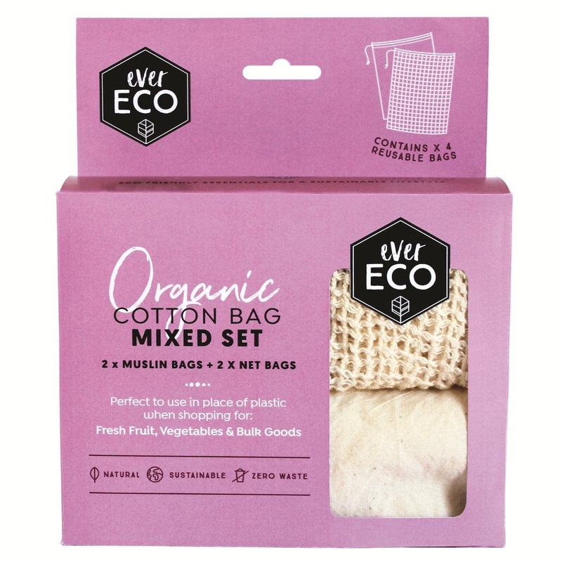 Ever Eco Reusable Organic Cotton Mixed Produce Bags (4 Pack)