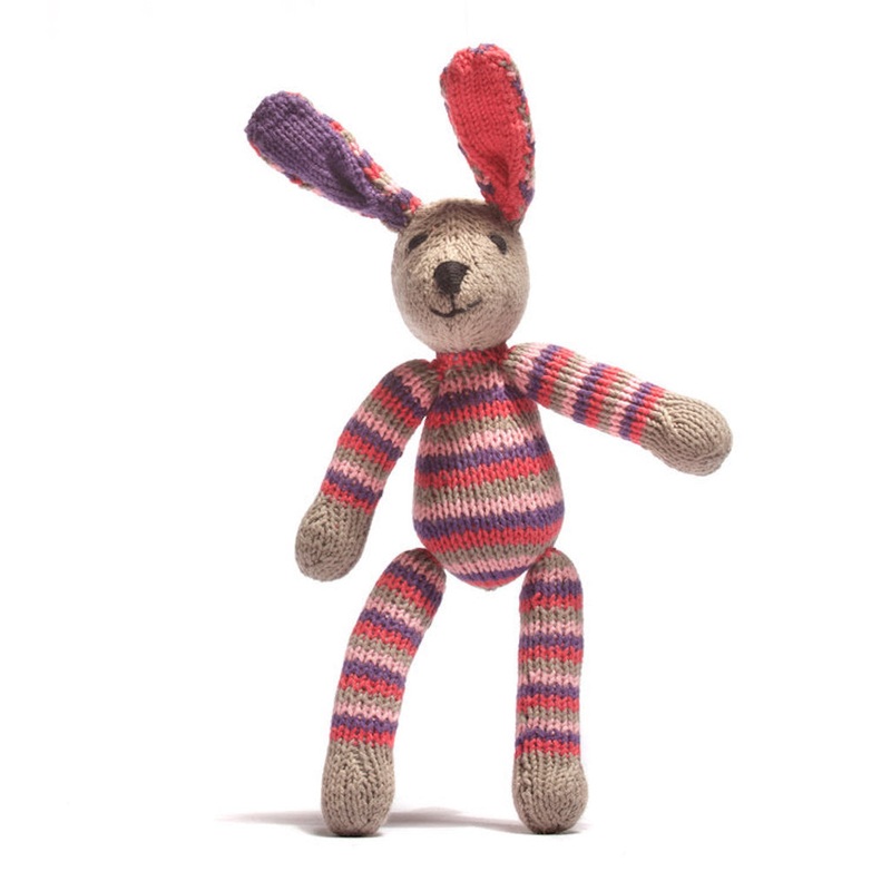 Kenana Knitters Stripey Bunny Organic Cotton