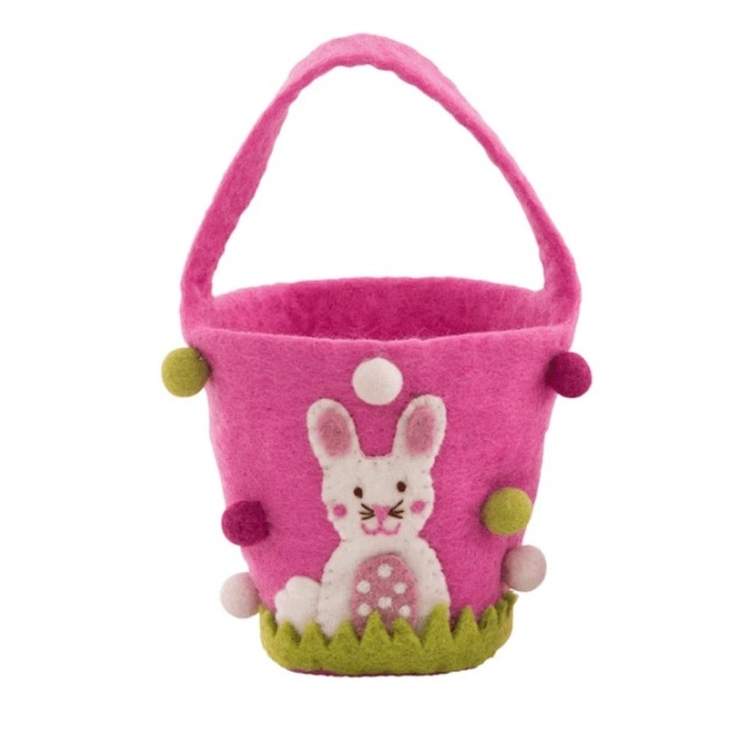 Pashom Bunny & Grass Basket|Pink|Purple|Blue