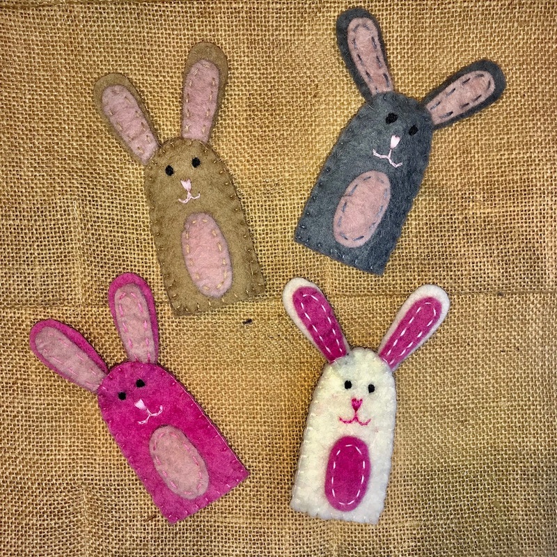 Pashom Finger Puppet Bunny|Brown|Pink|White|Grey|Dark Pink|Blue