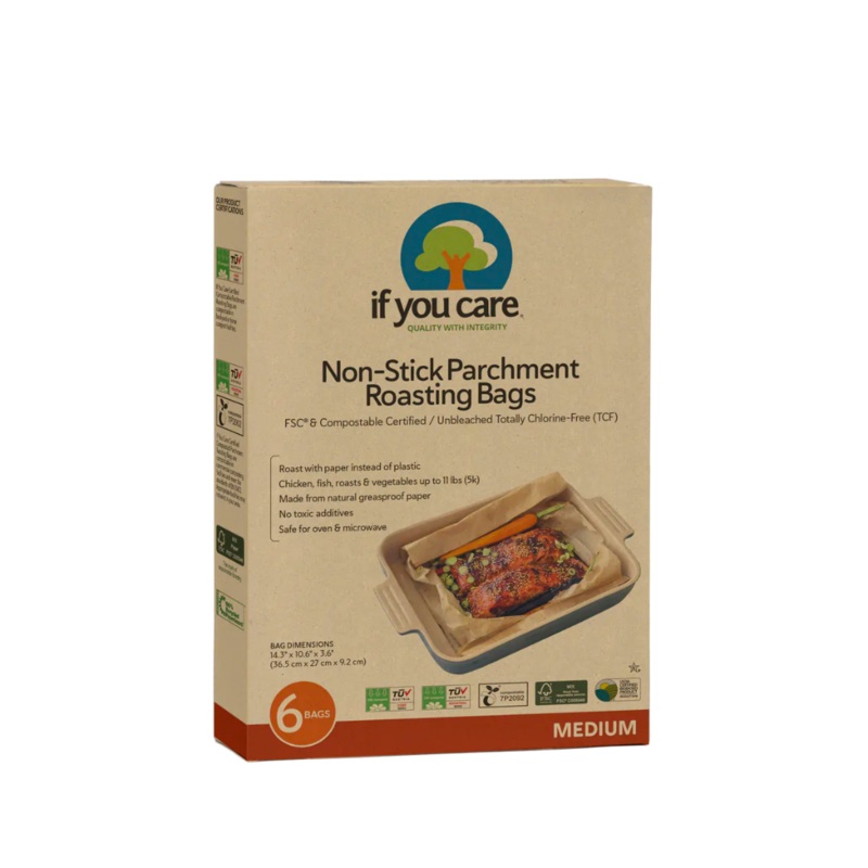 If You Care Non Stick Parchment Roasting Bags (36 cm x 26 cm x 9 cm) (6 Pack)