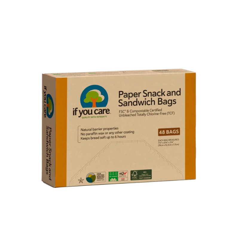 If You Care Sandwich Bags Unbleached Paper (48 Pack)