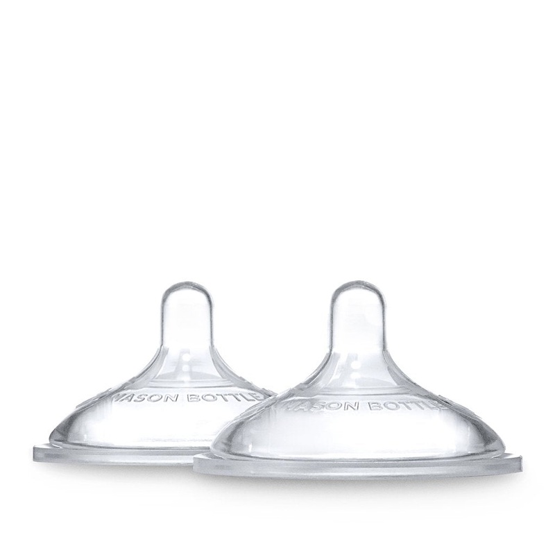 Mason Bottle Nipples (2 Pack)|Fast Flow (6 + Months)|Fastest Flow (6 + Months & Thicker Liquids)|Medium Flow (3-6 Months)|Slow Flow (0-3 Months)