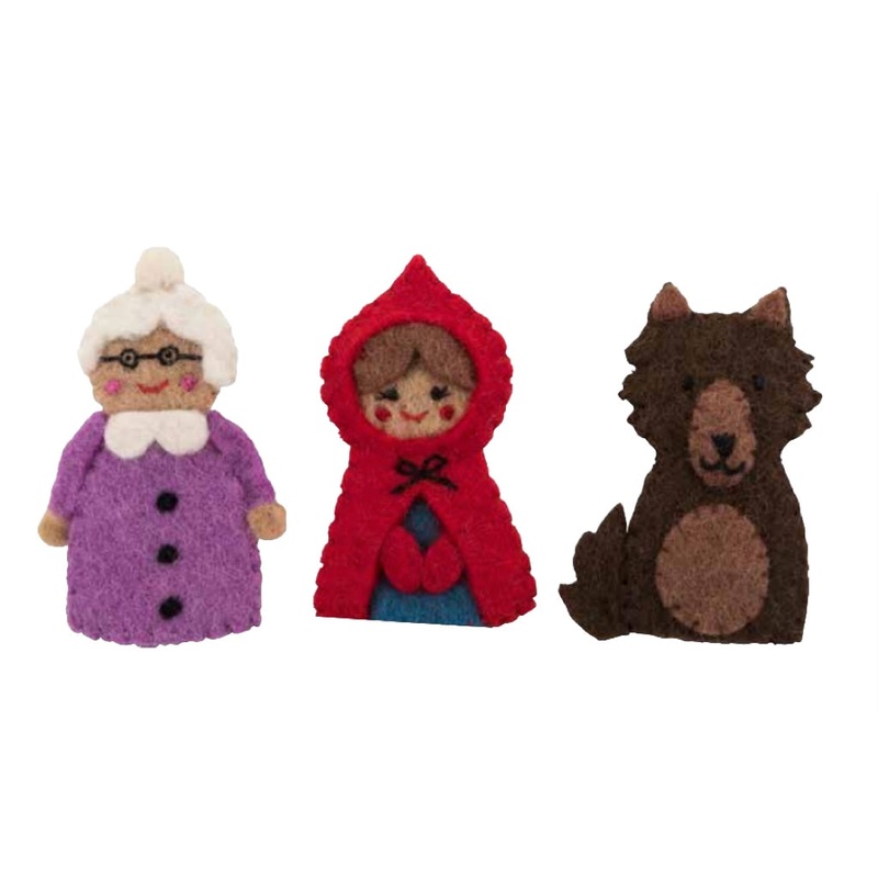 Pashom Finger Puppet Set|3 Little Pigs|Little Red Riding Hood|Goldilocks & 3 Bears