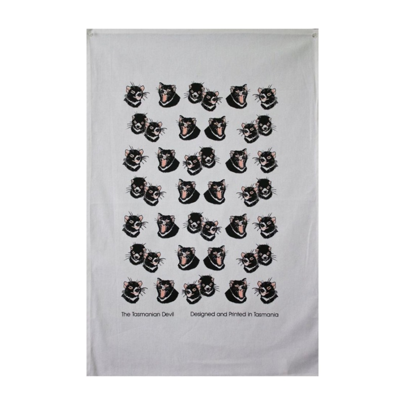 The T Towel Gallery Tea Towel|Cute Devil|Scary Face Devil|Wombat|Tas Tiger|Echidna|Platypus|Penguin|Apple|Rainforest|Blue gum|Waratah|Wattle|Koala|Leatherwood|Tasmanian River Trout|Red Kangaroo|Black Swan