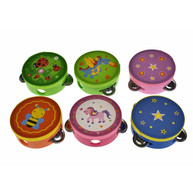 Kaper Kidz Tambourine Small|Bee|Unicorn|Ladybird|Dragon|Stars|Hearts