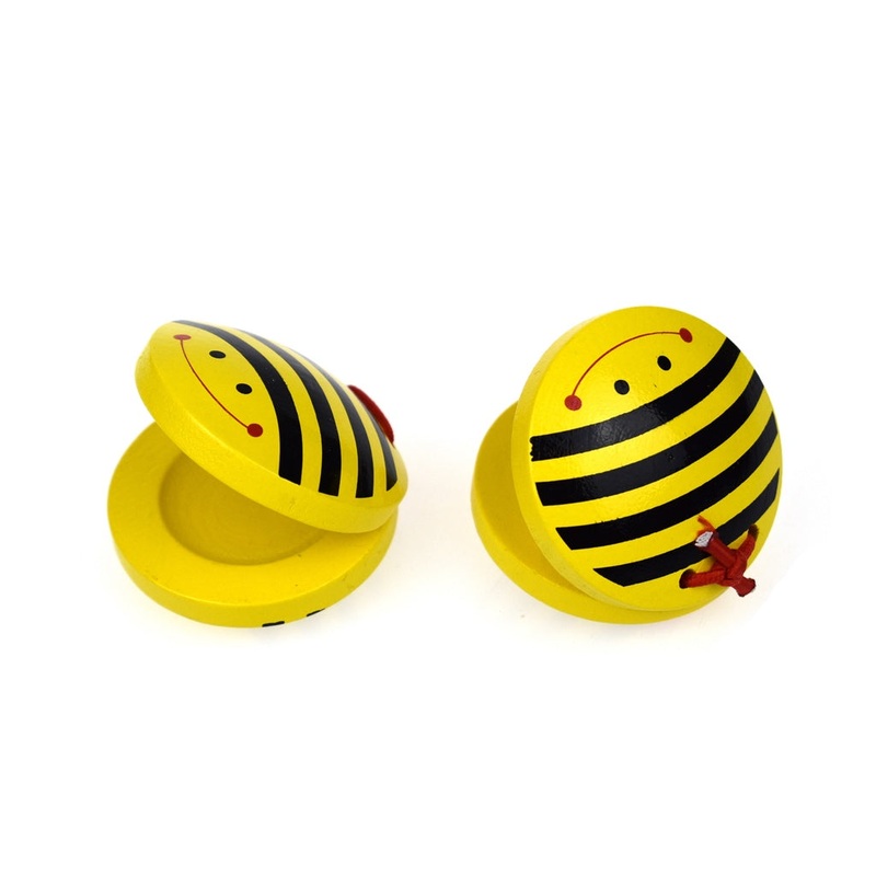 Kaper Kidz Wooden Castanet|Bee|Star (Blue)|Ladybird|Star (Pink)|Ocean|Flower|Woodland Animals