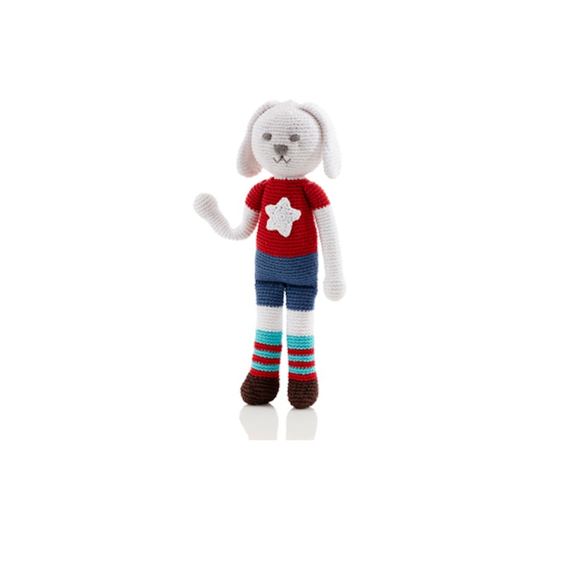 Pebble Bunny with Striped Top|Blue|Apple
