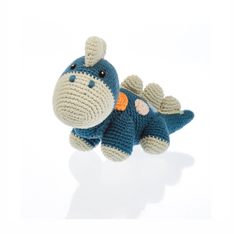 Pebble Dinosaur Rattle|Steggi Teal|Steggi Petrol Blue|Dippi Khaki|Steggi Orange