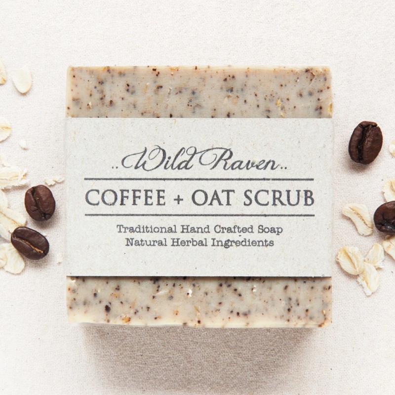 Wild Raven Soap 135 g|Coconut Cream|Tumeric|Green Clay|Coffee & Cacao|Coffee & Oat Scrub|Orange & Poppy Seed