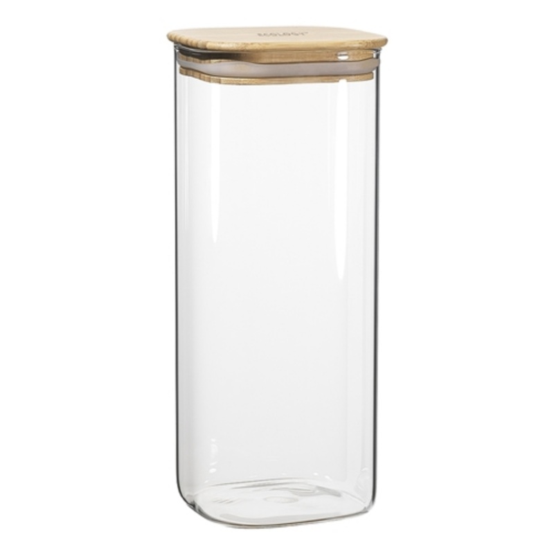 Ecology Glass Pantry Canister Square with Bamboo Lid