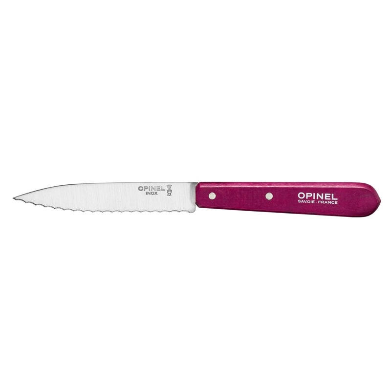 Opinel Serrated Paring Knife|Natural|Plum|Apple Green|Tangerine|Sky Blue