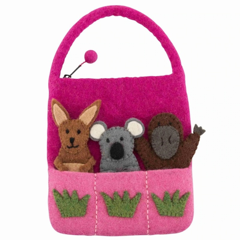 Pashom Bag|Australian Finger Puppet|Princess & Castle|Mermaid (Blue)|Mermaid (Pink)|Ice Cream|Crown with Princess Finger Puppet