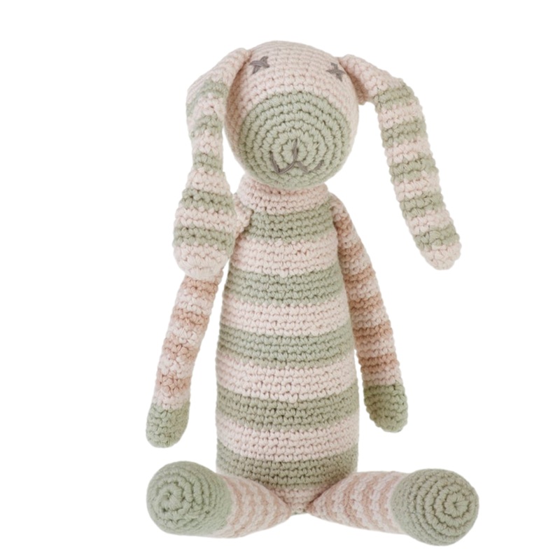 Pebble Stripey Bunny Organic|Teal