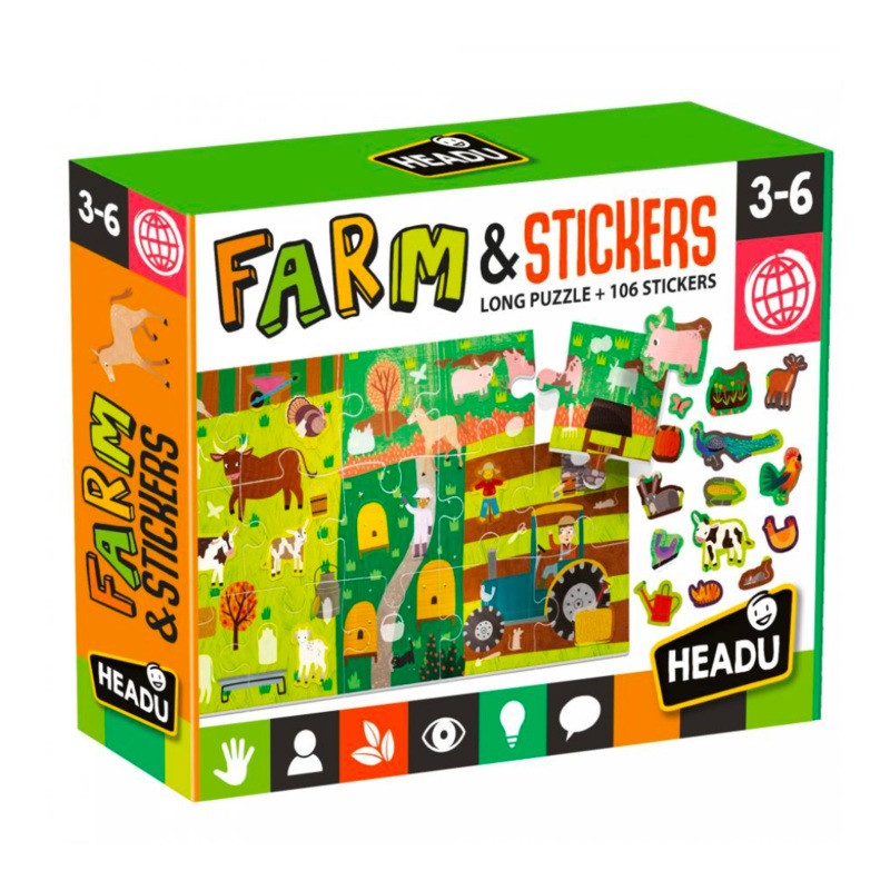 Headu Puzzle and Stickers|The Farm
