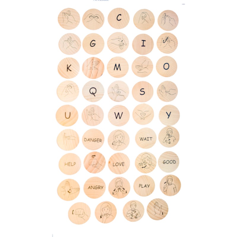 The Freckled Frog Sign Language Wooden Disks