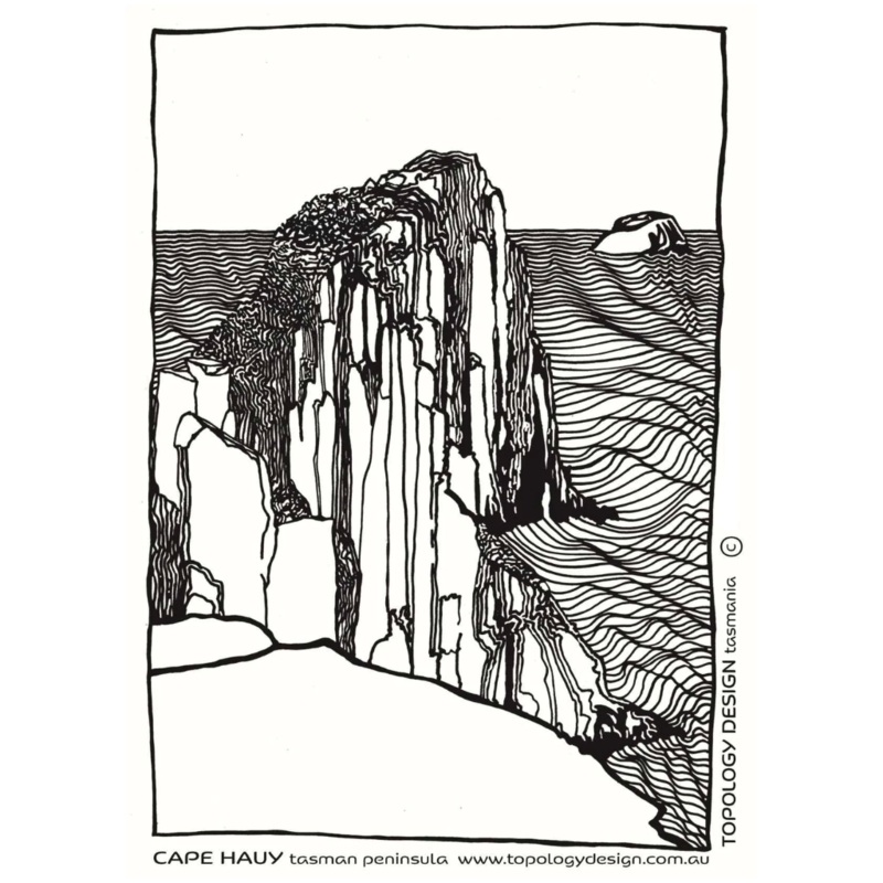 Topology Tea Towel Landscapes|Cape Hauy|Fluted Cape