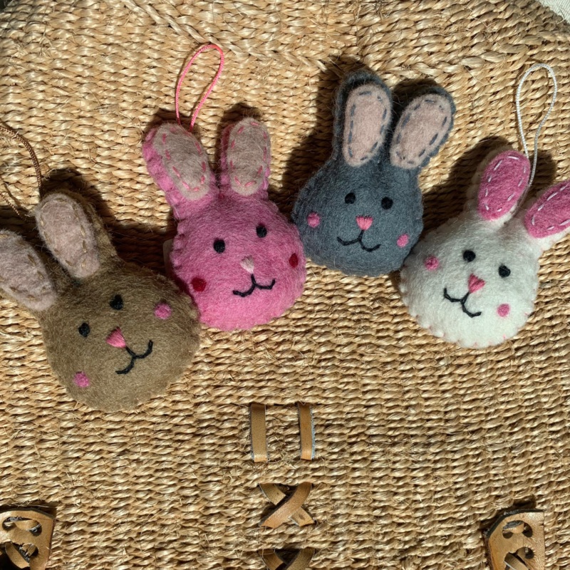Pashom Bunny Hanging|Pink|White|Grey|Brown|Dark Pink|Blue|Beige