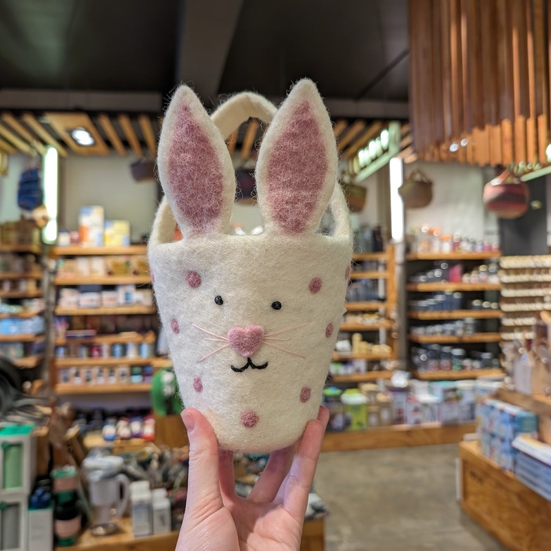 Pashom Spotty Bunny Basket|Grey|Pink|Beige|White
