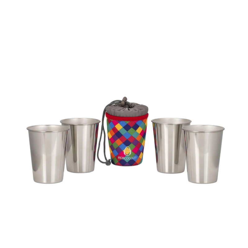 Ecococoon Urban Chic Steel Cups Uncoloured (4 Pack)